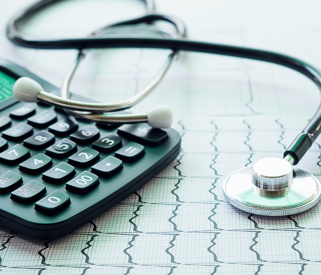 A calculator and a stethoscope